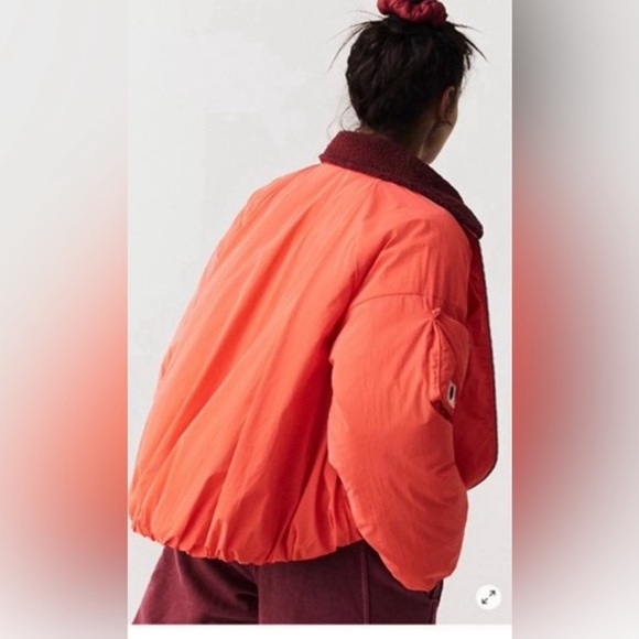 Free People Jackets & Blazers - Free people movement Orange Bomber Jacket